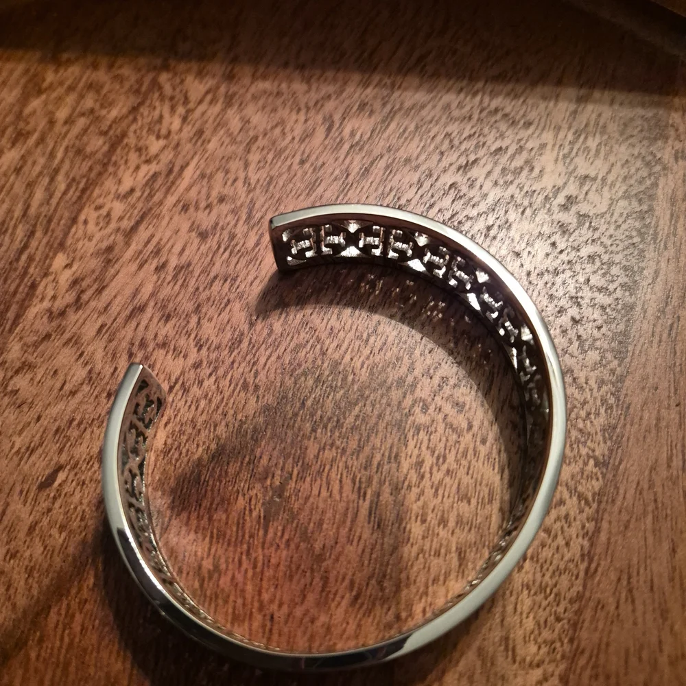 Tory Burch Silver Cuff Bracelet Double T Design